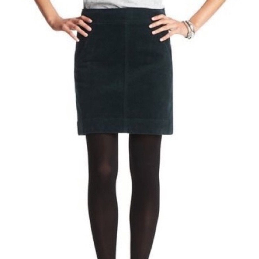 Loft Dark Green Corduroy Skirt